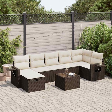 Set sofás de jardín 8 piezas y cojines ratán sintético marrón de , Conjuntos de jardín - Ref: Foro24-3325519, Precio: 527,34 ...