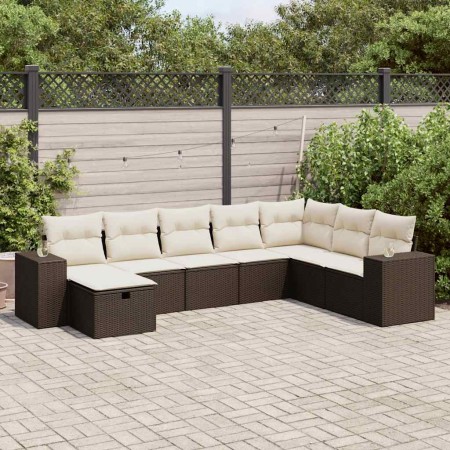 Set sofás de jardín 8 piezas y cojines ratán sintético marrón de , Conjuntos de jardín - Ref: Foro24-3325739, Precio: 515,46 ...
