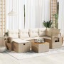 Set sofás de jardín 7 piezas y cojines ratán sintético beige de , Conjuntos de jardín - Ref: Foro24-3325817, Precio: 526,27 €...