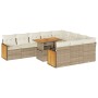 Set sofás jardín y cojines 11 pzas ratán sintético acacia beige de , Conjuntos de jardín - Ref: Foro24-3327761, Precio: 941,6...