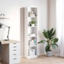 Estantería madera de ingeniería blanco brillo 40x24x176 cm de , Librerías y estanterías - Ref: Foro24-858305, Precio: 71,51 €...