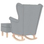 Sillón mecedora con taburete tela gris claro de , Sillones - Ref: Foro24-3307997, Precio: 286,84 €, Descuento: %