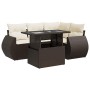 Set comedor de jardín 5 piezas y cojines ratán sintético marrón de , Conjuntos de jardín - Ref: Foro24-3326634, Precio: 418,4...
