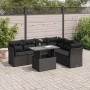 Set de sofás de jardín 7 pzas con cojines ratán sintético negro de , Conjuntos de jardín - Ref: Foro24-3326166, Precio: 496,2...