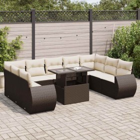 Set de sofás de jardín 10 pzas y cojines ratán sintético marrón de , Conjuntos de jardín - Ref: Foro24-3326704, Precio: 791,2...