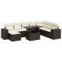 Set de sofás de jardín 9 pzas y cojines ratán sintético marrón de , Conjuntos de jardín - Ref: Foro24-3326854, Precio: 615,01...