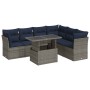 Set sofás jardín y cojines 7 pzas ratán sintético acacia negro de , Conjuntos de jardín - Ref: Foro24-3326172, Precio: 566,12...