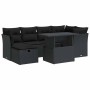 Set de sofás de jardín 7 pzas con cojines ratán sintético negro de , Conjuntos de jardín - Ref: Foro24-3327775, Precio: 515,5...