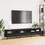 Mueble para TV acero laminado en frío negro 202x39x43,5 cm de , Muebles TV - Ref: Foro24-3307155, Precio: 206,45 €, Descuento: %