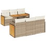 Set sofás jardín y cojines 7 pzas ratán sintético acacia beige de , Conjuntos de jardín - Ref: Foro24-3327670, Precio: 619,96...
