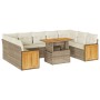 Set sofás jardín y cojines 10 pzas ratán sintético acacia beige de , Conjuntos de jardín - Ref: Foro24-3327754, Precio: 782,4...