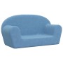 Sofá para niños de 2 plazas de felpa suave azul de , Mobiliario para bebés y niños pequeños - Ref: Foro24-356990, Precio: 46,...