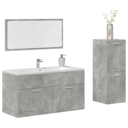 Set muebles de baño 2 piezas madera contrachapada gris hormigón de , Muebles de baño - Ref: Foro24-3324872, Precio: 112,76 €,...
