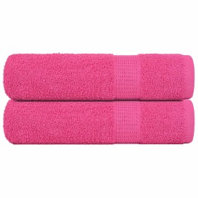 Toallas de ducha 2 uds 100% algodón rosa 70x140 cm 360 gsm de , Toallas - Ref: Foro24-137049, Precio: 24,44 €, Descuento: %