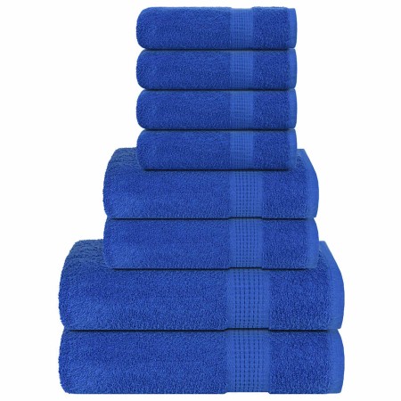 Juego de toallas 8 piezas 100% algodón azul 360 gsm de , Toallas de baño y manoplas - Ref: Foro24-137063, Precio: 37,30 €, De...