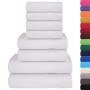 Juego de toallas 8 piezas 100% algodón blanco 360 gsm de , Toallas de baño y manoplas - Ref: Foro24-137061, Precio: 34,19 €, ...