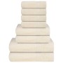 Juego de toallas 8 piezas 100% algodón crema 360 gsm de , Toallas de baño y manoplas - Ref: Foro24-137075, Precio: 35,74 €, D...