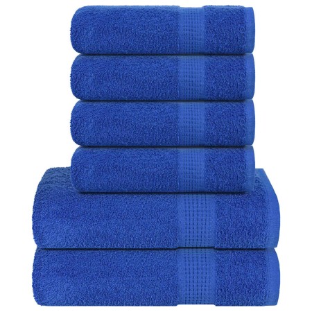 Juego de toallas 6 piezas 100% algodón azul 360 gsm de , Toallas de baño y manoplas - Ref: Foro24-137080, Precio: 43,90 €, De...