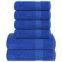 Juego de toallas 6 piezas 100% algodón azul 360 gsm de , Toallas de baño y manoplas - Ref: Foro24-137080, Precio: 43,90 €, De...