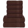 Juego de toallas 6 piezas 100% algodón marrón 360 gsm de , Toallas de baño y manoplas - Ref: Foro24-137082, Precio: 37,34 €, ...