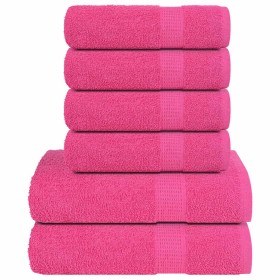 Juego de toallas 12 piezas 100% algodón rosa 360 gsm de , Toallas de baño y manoplas - Ref: Foro24-137094, Precio: 44,26 €, D...