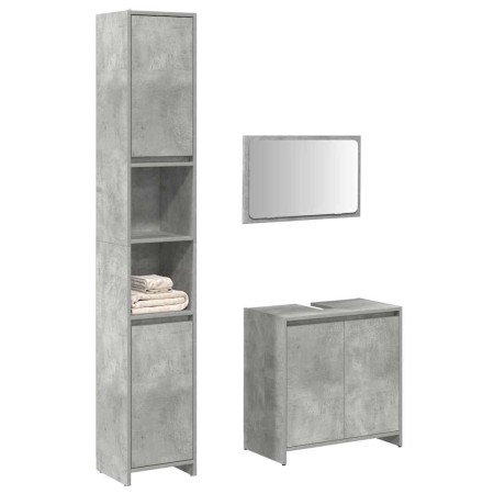 Set muebles de baño 2 piezas madera contrachapada gris hormigón de , Muebles de baño - Ref: Foro24-3324853, Precio: 122,62 €,...