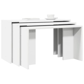 Mesas apilables 3 unidades madera contrachapada blanco de , Mesas auxiliares - Ref: Foro24-858533, Precio: 57,57 €, Descuento: %