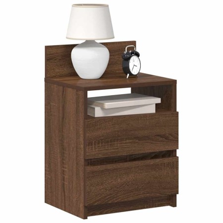 Mesillas de noche 2 uds con 2 cajones roble marrón 40x33x60 cm de , Mesitas de noche - Ref: Foro24-858573, Precio: 87,58 €, D...
