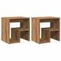 Mesitas noche 2 uds madera ingeniería roble artesanal de , Mesitas de noche - Ref: Foro24-856529, Precio: 49,65 €, Descuento: %