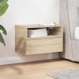 Mesita de noche de pared color roble ahumado 45x26x28,5 cm de , Mesitas de noche - Ref: Foro24-858600, Precio: 40,89 €, Descu...