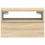 Mesita de noche de pared color roble ahumado 45x26x28,5 cm de , Mesitas de noche - Ref: Foro24-858600, Precio: 40,89 €, Descu...