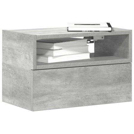 Mesita de noche de pared color gris hormigón 45x26x28,5 cm de , Mesitas de noche - Ref: Foro24-858602, Precio: 36,03 €, Descu...