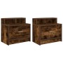 Mesillas de noche con cajón 2 uds roble ahumado 51x31x47 cm de , Mesitas de noche - Ref: Foro24-858677, Precio: 70,68 €, Desc...