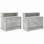 Mesillas de noche con cajón 2 uds gris hormigón 51x31x47 cm de , Mesitas de noche - Ref: Foro24-858675, Precio: 64,26 €, Desc...