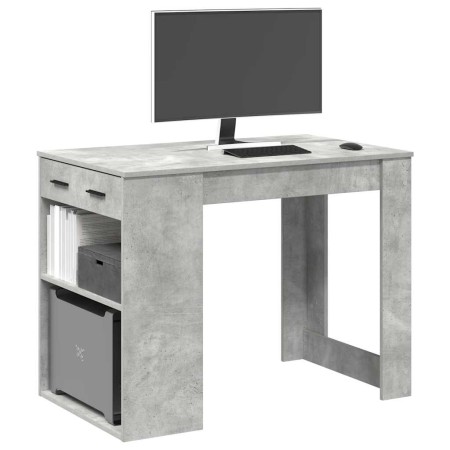 Escritorio con cajón estante madera contrachapada gris hormigón de , Mesas de cocina y de comedor - Ref: Foro24-858689, Preci...