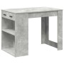 Escritorio con cajón estante madera contrachapada gris hormigón de , Mesas de cocina y de comedor - Ref: Foro24-858689, Preci...