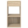 Mesillas de noche con cajón 2 uds roble sonoma 35x34x66,5 cm de , Mesitas de noche - Ref: Foro24-858718, Precio: 69,51 €, Des...
