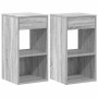 Mesillas de noche con cajón 2 uds gris sonoma 35x34x66,5 cm de , Mesitas de noche - Ref: Foro24-858724, Precio: 77,14 €, Desc...
