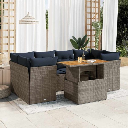 Set de sofás de jardín 7 pzas con cojines ratán sintético gris de , Conjuntos de jardín - Ref: Foro24-3326896, Precio: 567,22...