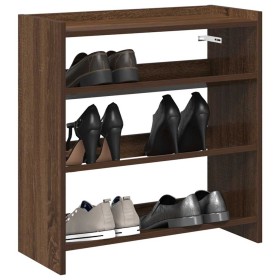Mueble zapatero madera contrachapada marrón roble 60x25x62 cm de , Zapateros y organizadores de calzado - Ref: Foro24-859893,...