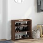 Mueble zapatero madera contrachapada marrón roble 60x25x62 cm de , Zapateros y organizadores de calzado - Ref: Foro24-859893,...