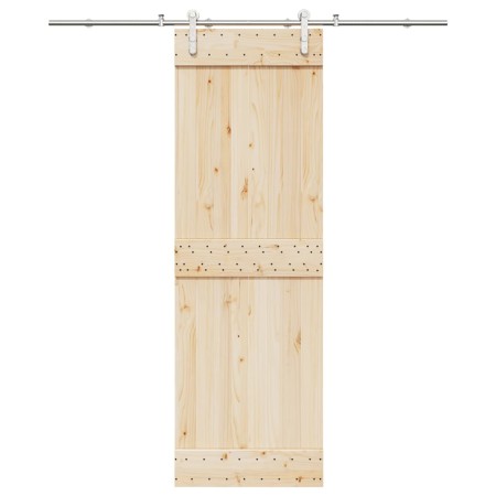 Kit de herrajes para puerta corredera 200 cm acero plateado de , Artículos para puertas - Ref: Foro24-4009694, Precio: 101,12...
