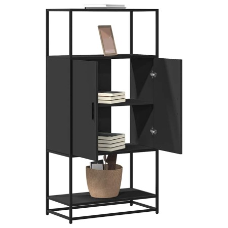 Aparador alto madera de ingeniería y metal negro 68x35x139 cm de , Aparadores - Ref: Foro24-849039, Precio: 102,23 €, Descuen...