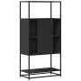 Aparador alto madera de ingeniería y metal negro 68x35x139 cm de , Aparadores - Ref: Foro24-849039, Precio: 102,23 €, Descuen...