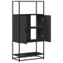 Aparador alto madera de ingeniería y metal negro 68x35x139 cm de , Aparadores - Ref: Foro24-849039, Precio: 102,23 €, Descuen...