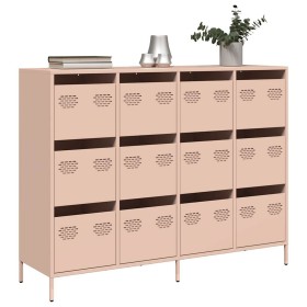 Aparador de acero laminado en frío rosa 135x39x103,5 cm de , Aparadores - Ref: Foro24-3307174, Precio: 305,83 €, Descuento: %