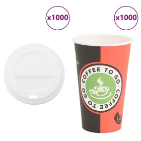 Vasos de café de papel con tapa 1000 uds 16oz 400ml de , Vasos desechables - Ref: Foro24-3325214, Precio: 124,44 €, Descuento: %