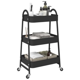 Carrito de almacenaje 3 niveles acero negro 42x41,5x77 cm de , Carretillas de carga - Ref: Foro24-4012381, Precio: 32,40 €, D...