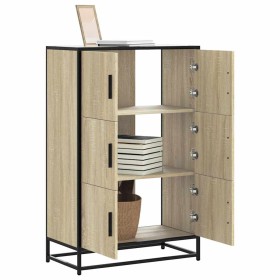 Aparador alto madera de ingeniería y metal Sonoma 68x35x106,5cm de , Aparadores - Ref: Foro24-849070, Precio: 101,93 €, Descu...
