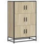 Aparador alto madera de ingeniería y metal Sonoma 68x35x106,5cm de , Aparadores - Ref: Foro24-849070, Precio: 101,93 €, Descu...